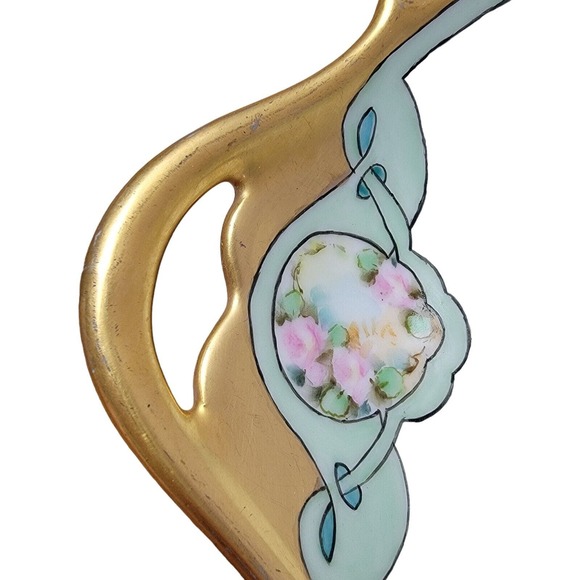 Vintage T&V Limoges Hand Painted Plate Dish Platter With Handles Roses Floral - Picture 3 of 5